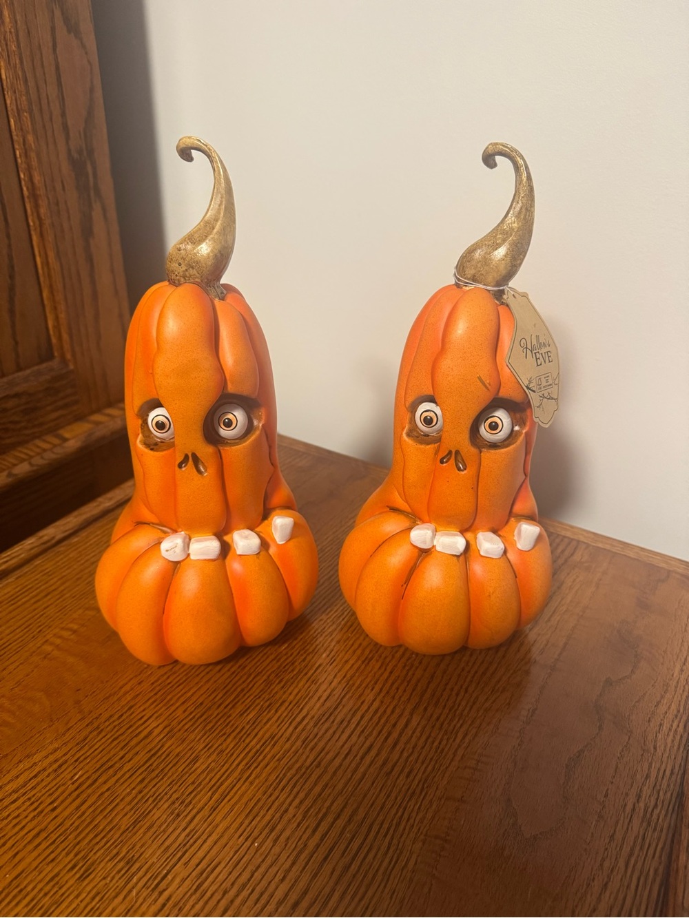 HALLOWS EVE ORANGE HALLOWEEN WHIMSICAL GOURDS SET 2